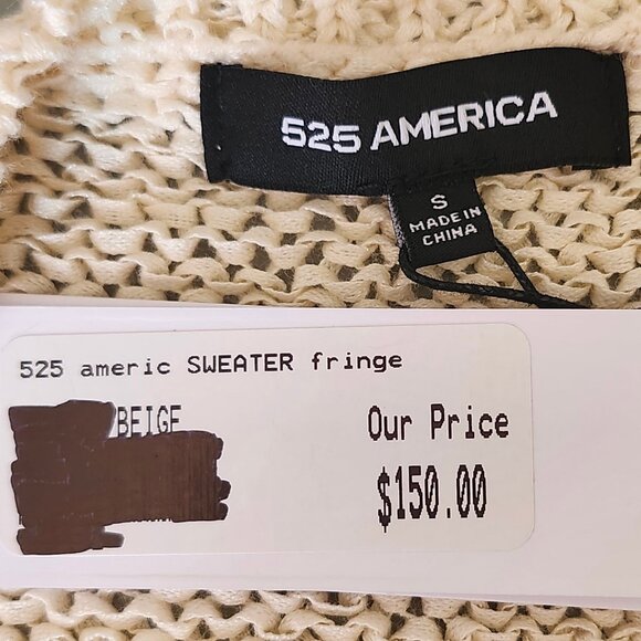 525 America Women's Cream Fringe Cardigan Size XS - Picture 3 of 5